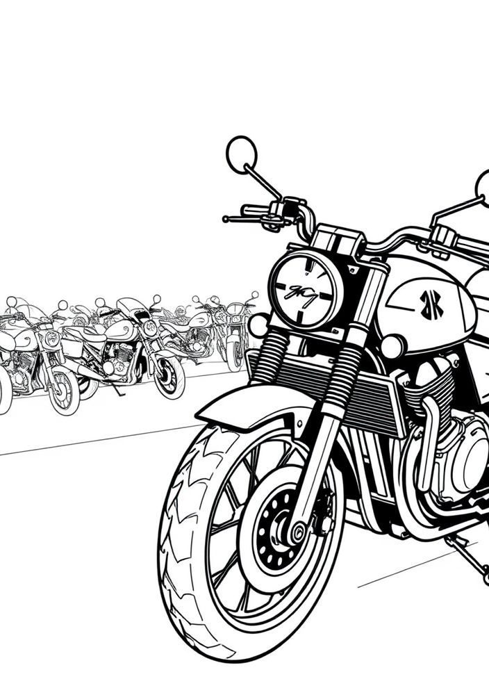 Desenho de Moto em um Show para colorir