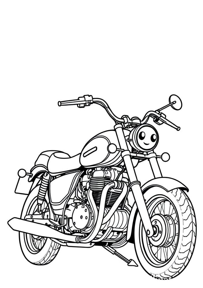 Desenho de Motocicleta Retrô para colorir