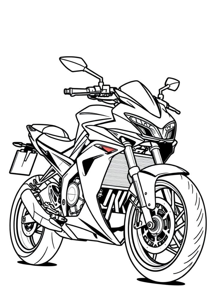 Desenho de Motocicleta esportiva para colorir