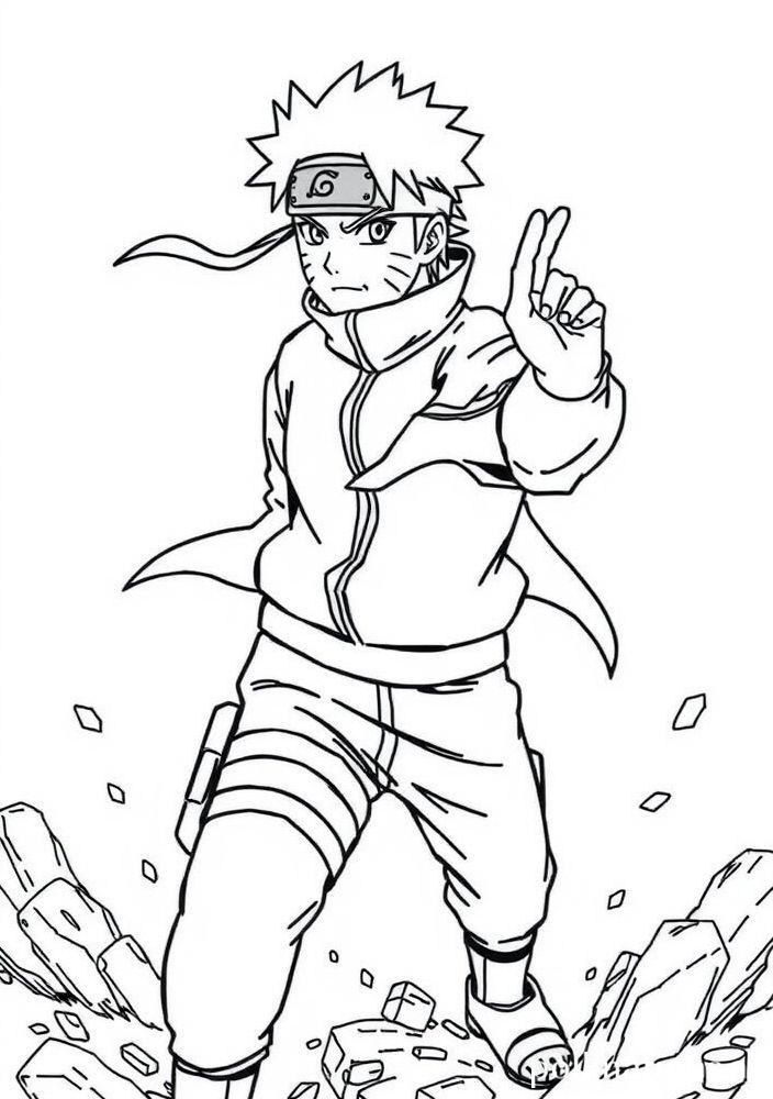 Desenho de Naruto Uzumaki para colorir