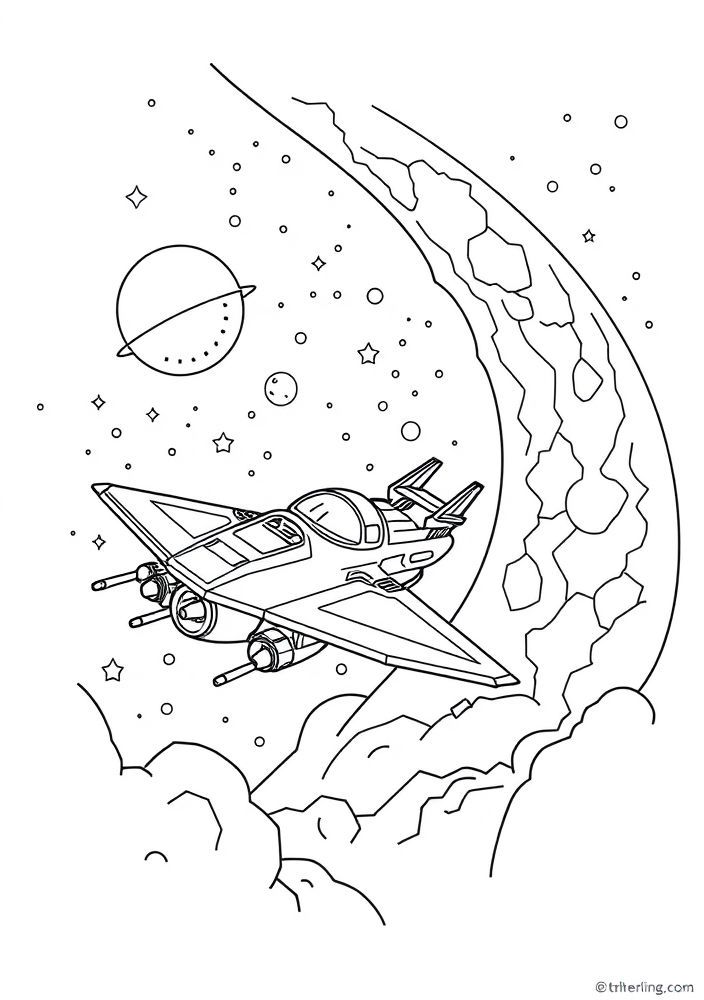 Desenho de Nave Espacial para Colorir