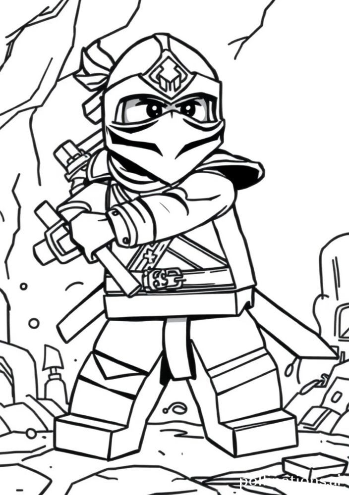 Desenho de Ninja Lego para colorir