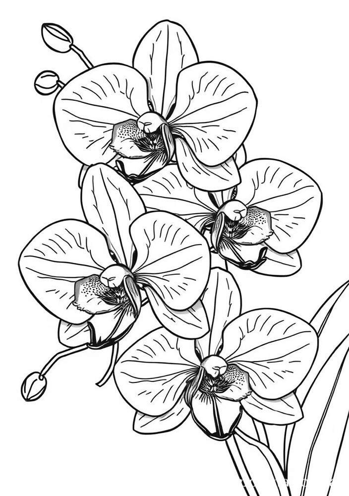 Desenho de Orquídeas exóticas para colorir