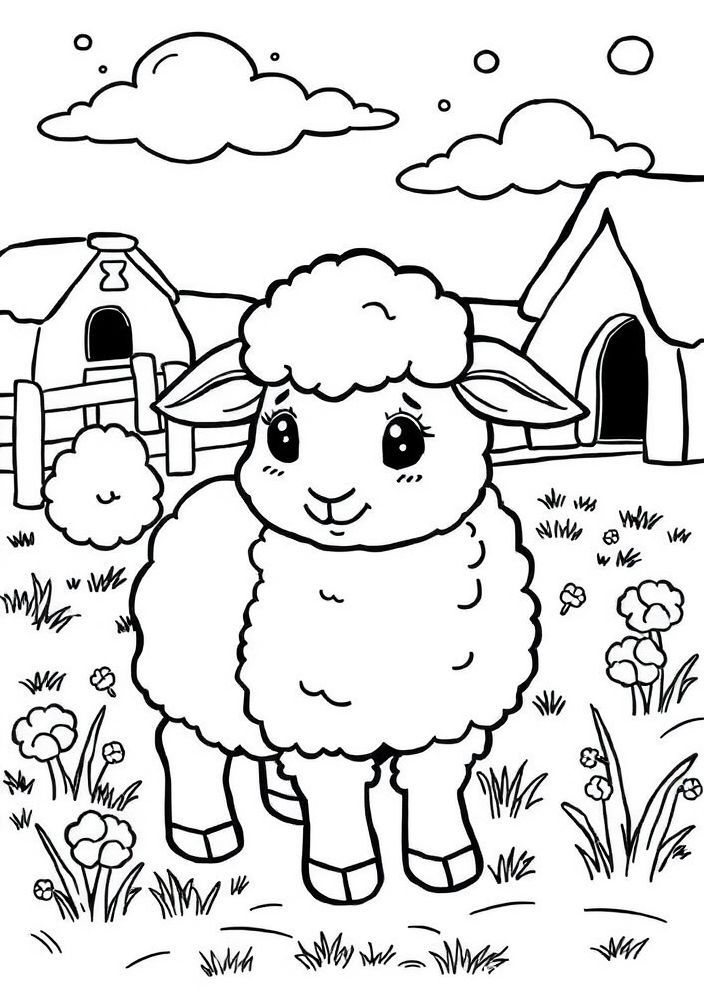 Desenho de Ovelhinha Fofa para colorir