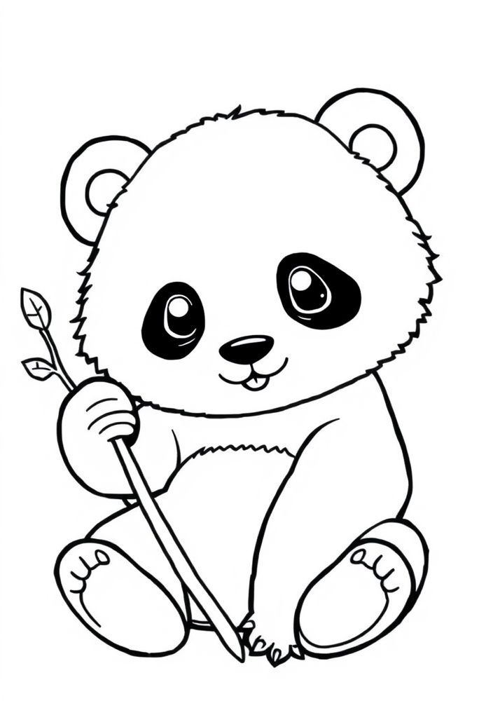 Desenho de Panda Fofo para colorir