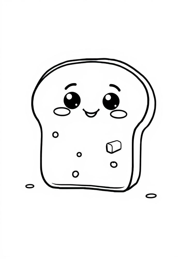 Desenho de Pão Fresco com Manteiga para Colorir