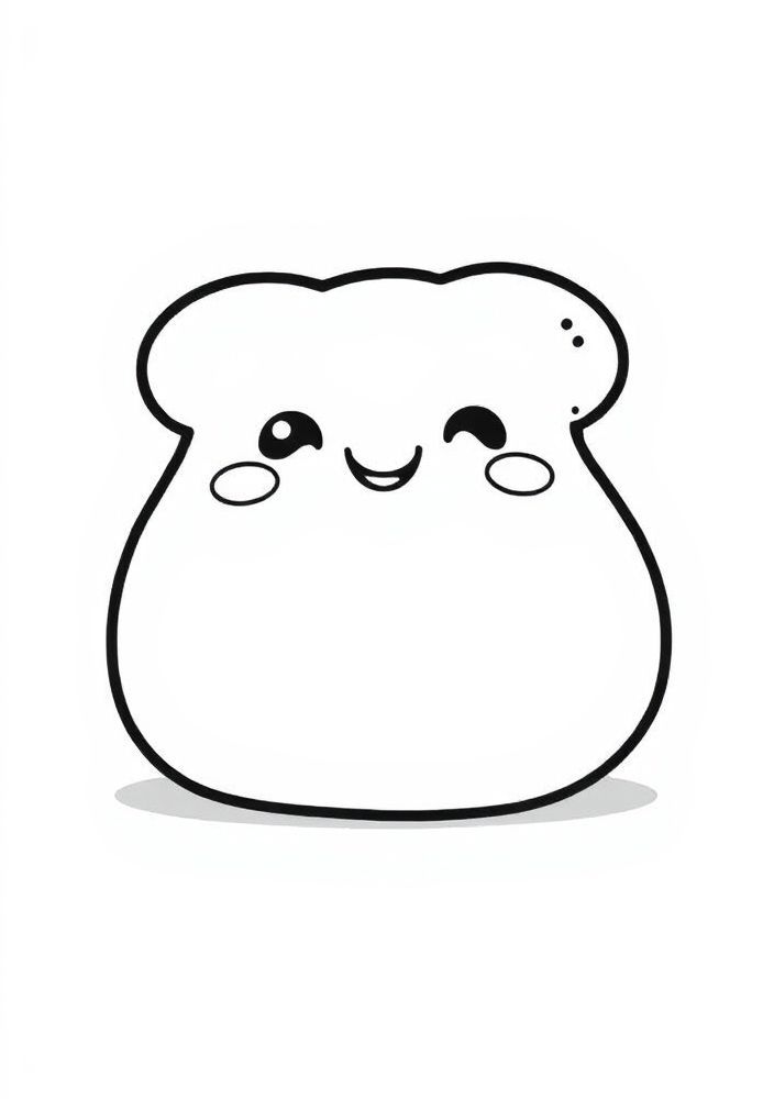 Desenho de Pão Kawaii para Colorir