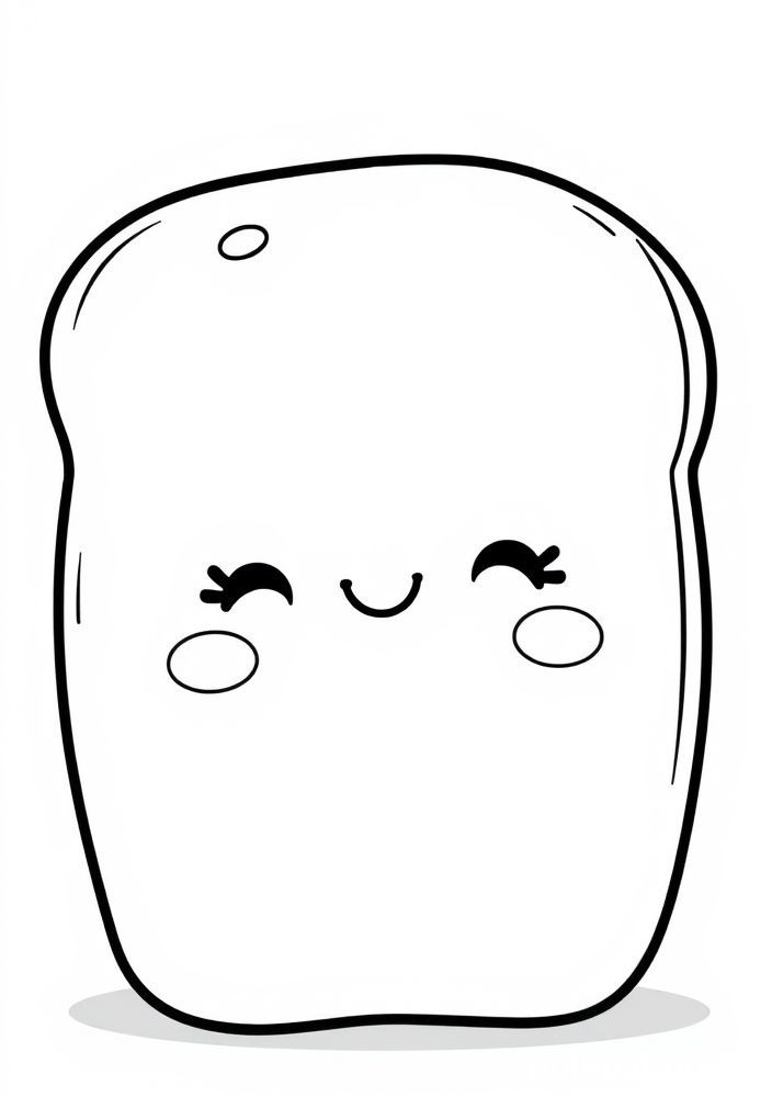 Desenho de Pão Kawaii para colorir