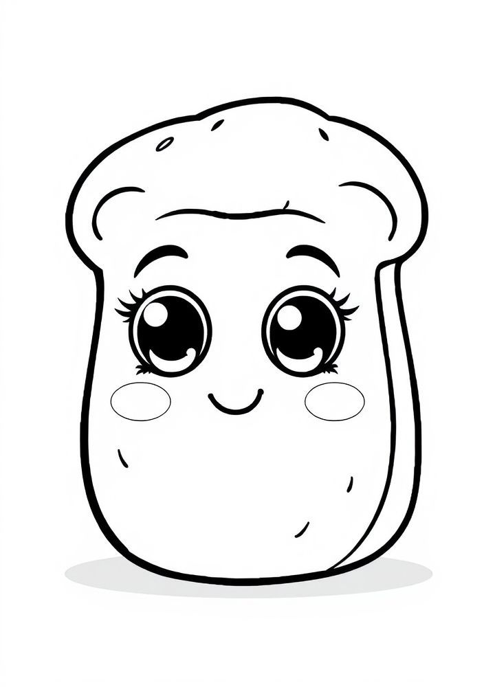 Desenho de Pão Kawaii para colorir