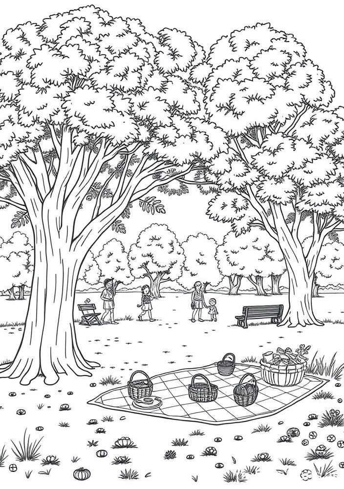 Desenho de Parque de Verão para colorir