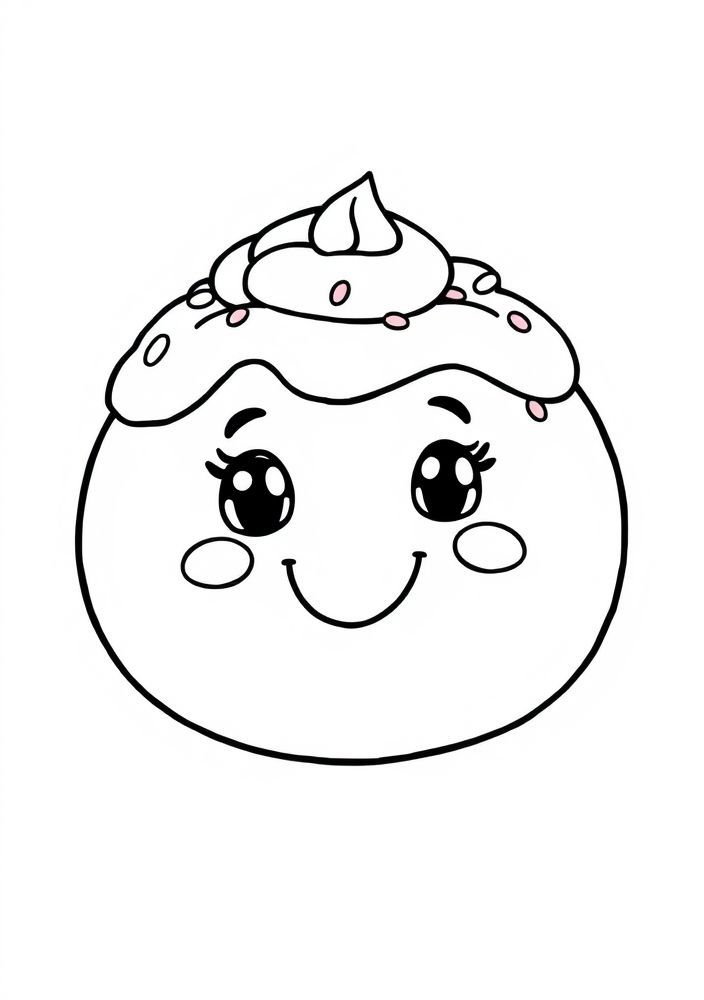 Desenho de Pastel Kawaii para colorir