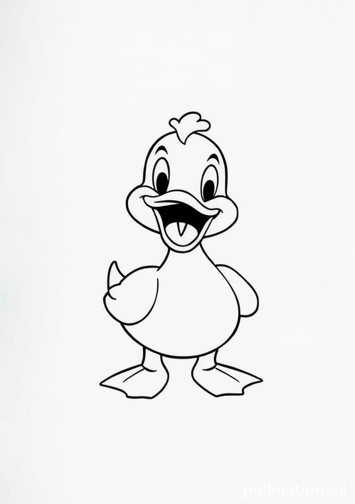 Desenho de Pato Feliz para colorir