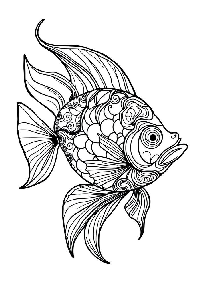 Desenho de Peixe Abstrato para colorir