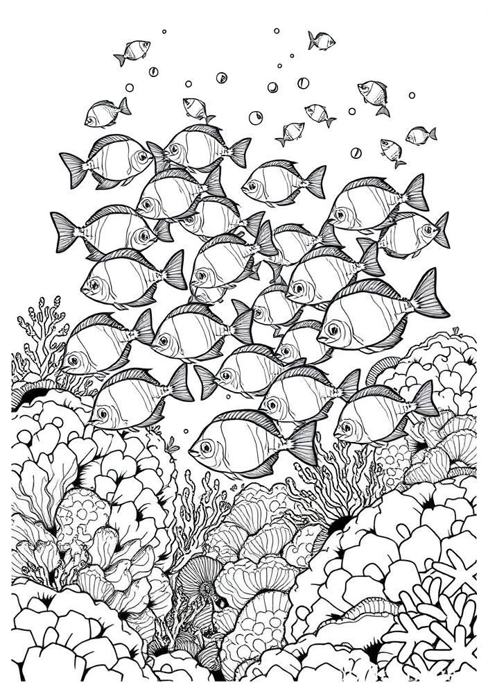 Desenho de Peixe Colorido para Colorir