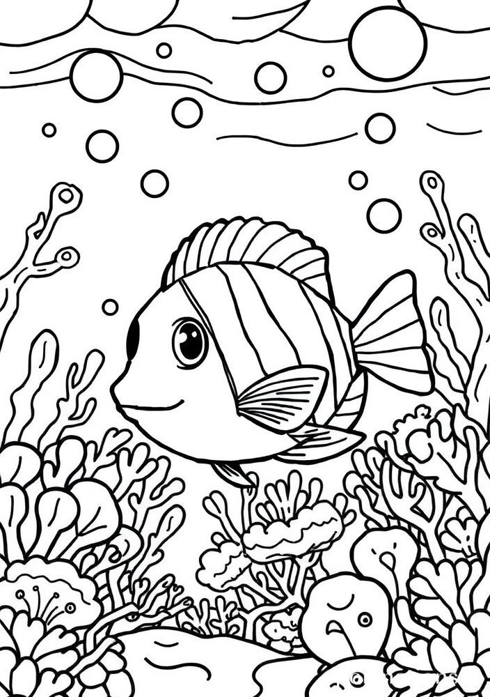 Desenho de Peixe Colorido para colorir