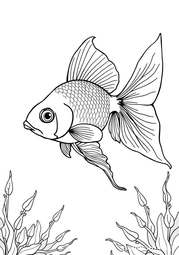 Desenho de Peixe Dourado para colorir