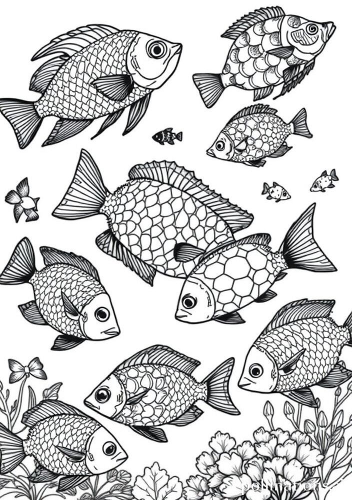 Desenho de Peixe Exótico para colorir