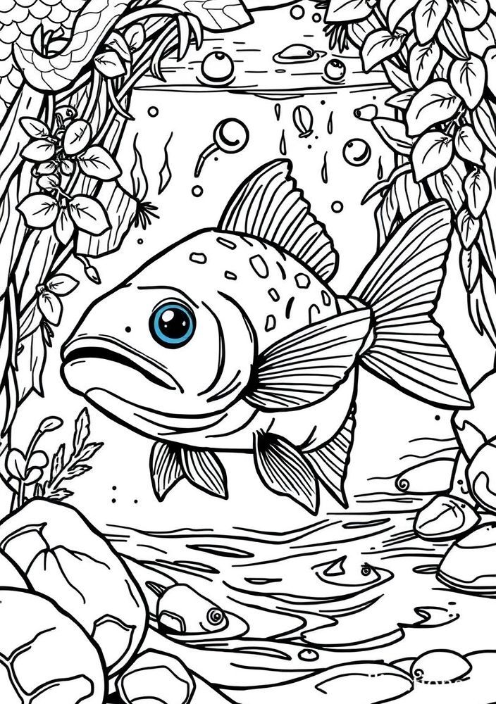 Desenho de Peixe Gato para colorir