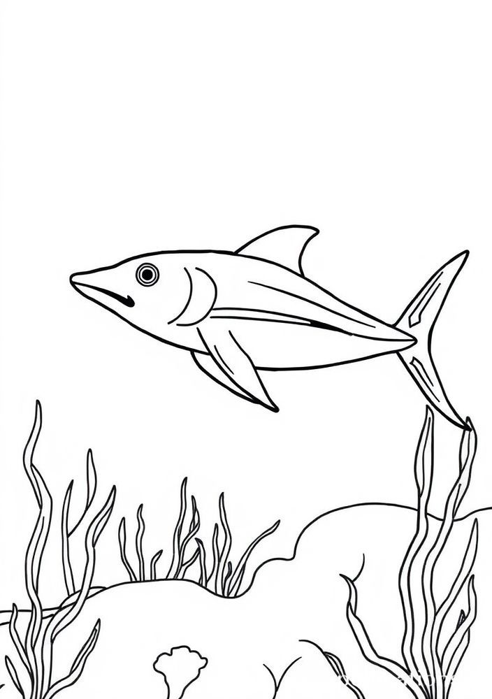 Desenho de Peixe-Jato para colorir