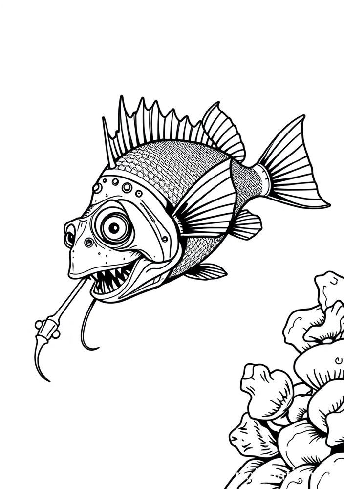 Desenho de Peixe-Lanterna para colorir