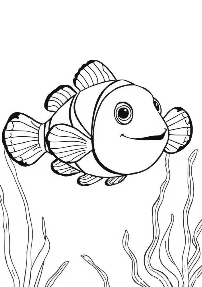 Desenho de Peixe Palhaço para colorir