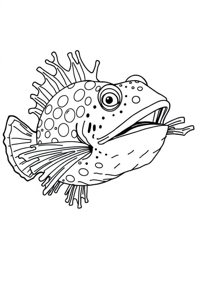 Desenho de Peixe-Sapo para colorir