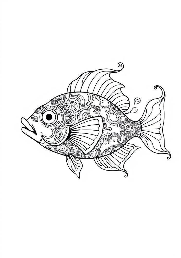 Desenho de Peixe Surpreendente para colorir