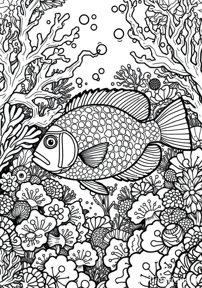 Desenho de Peixe Tropical para colorir