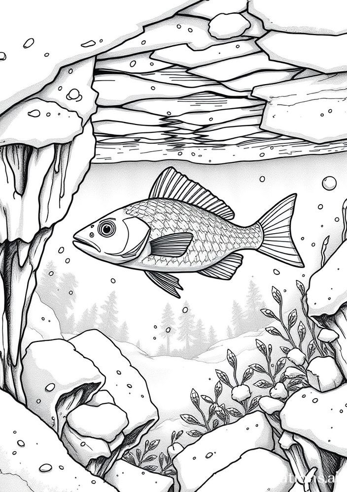 Desenho de Peixe de Gelo para colorir