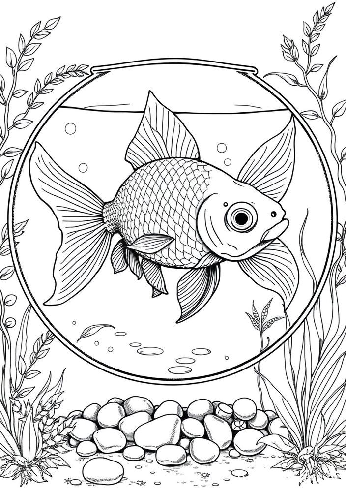 Desenho de Peixe-dourado para colorir