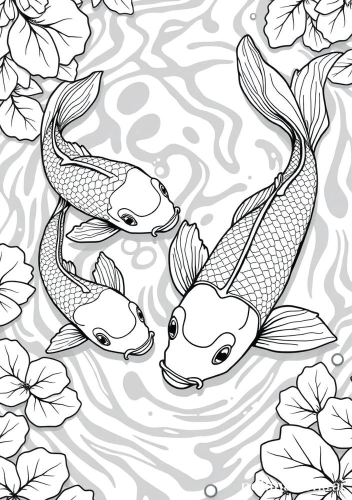 Desenho de Peixe em Lago para colorir