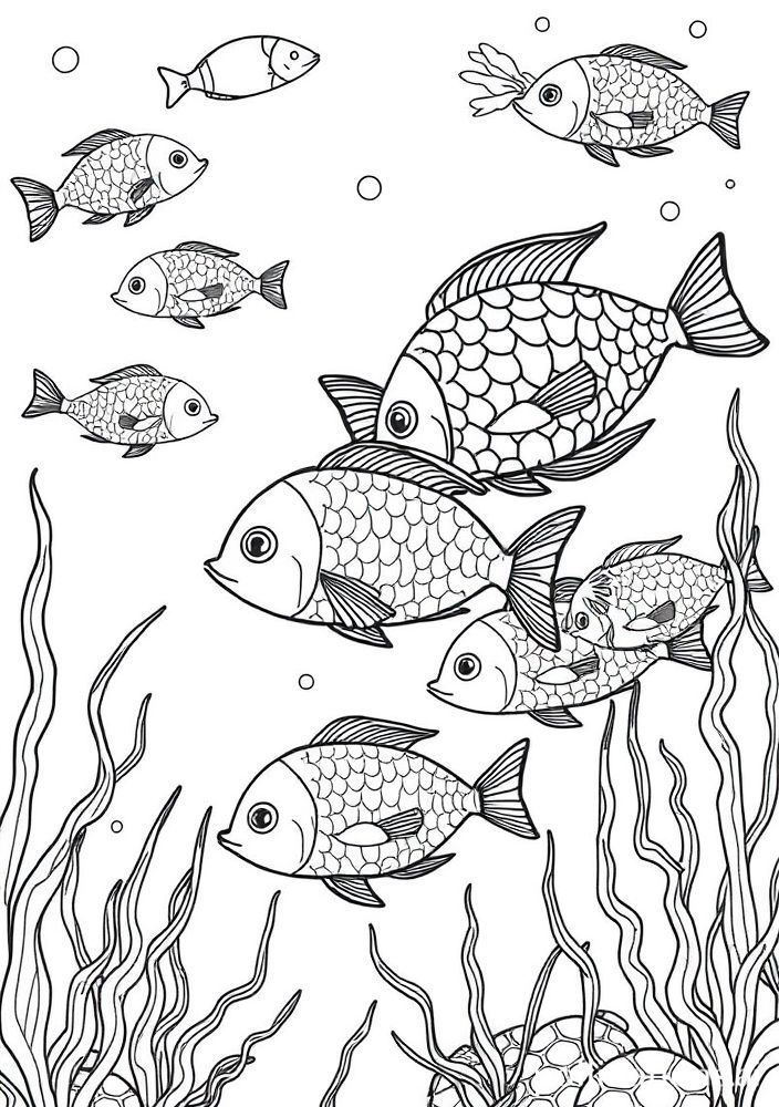 Desenho de Peixe no Oceano para colorir