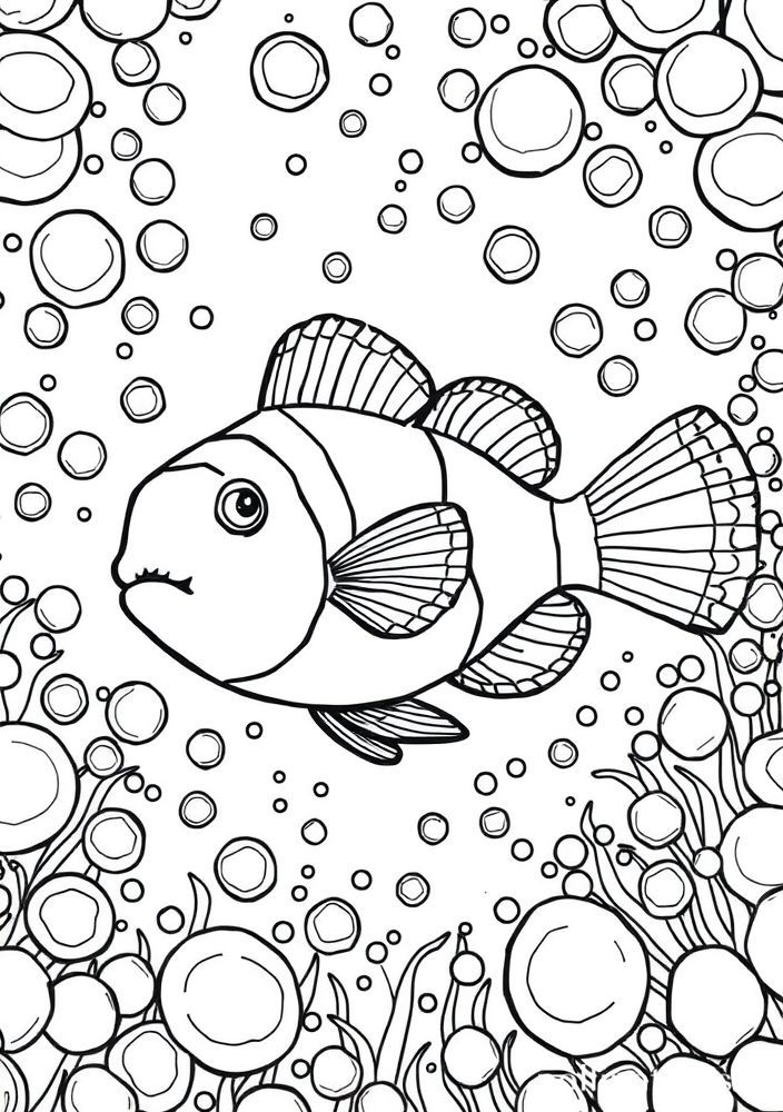 Desenho de Peixe-palhaço Dourado para colorir