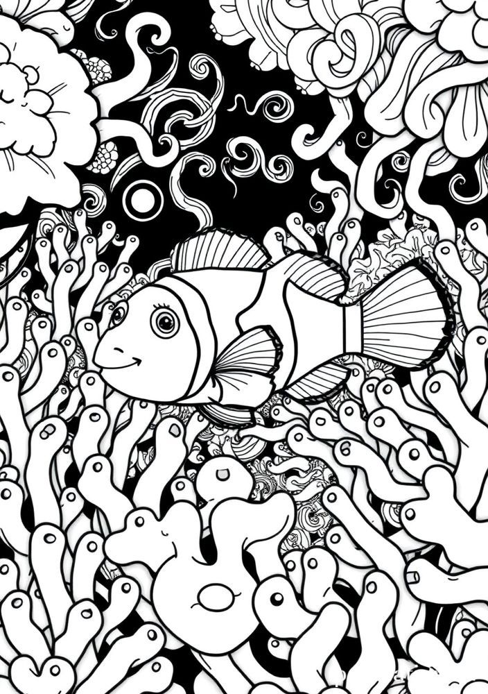 Desenho de Peixe-palhaço para colorir