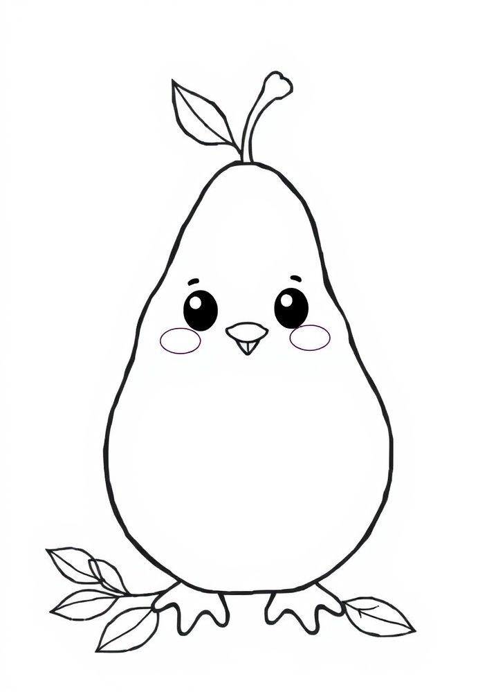 Desenho de Pera Bonitinha para Colorir