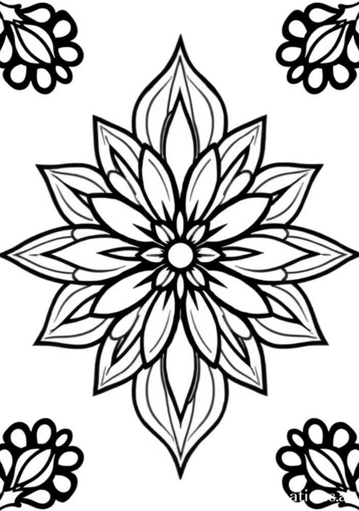 Desenho de Pétalas de Flores Livres para Colorir