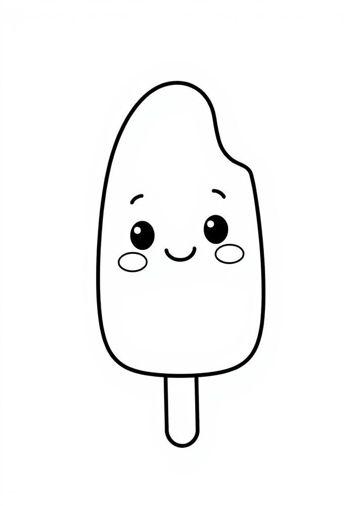 Desenho de Picolé Kawaii para Colorir