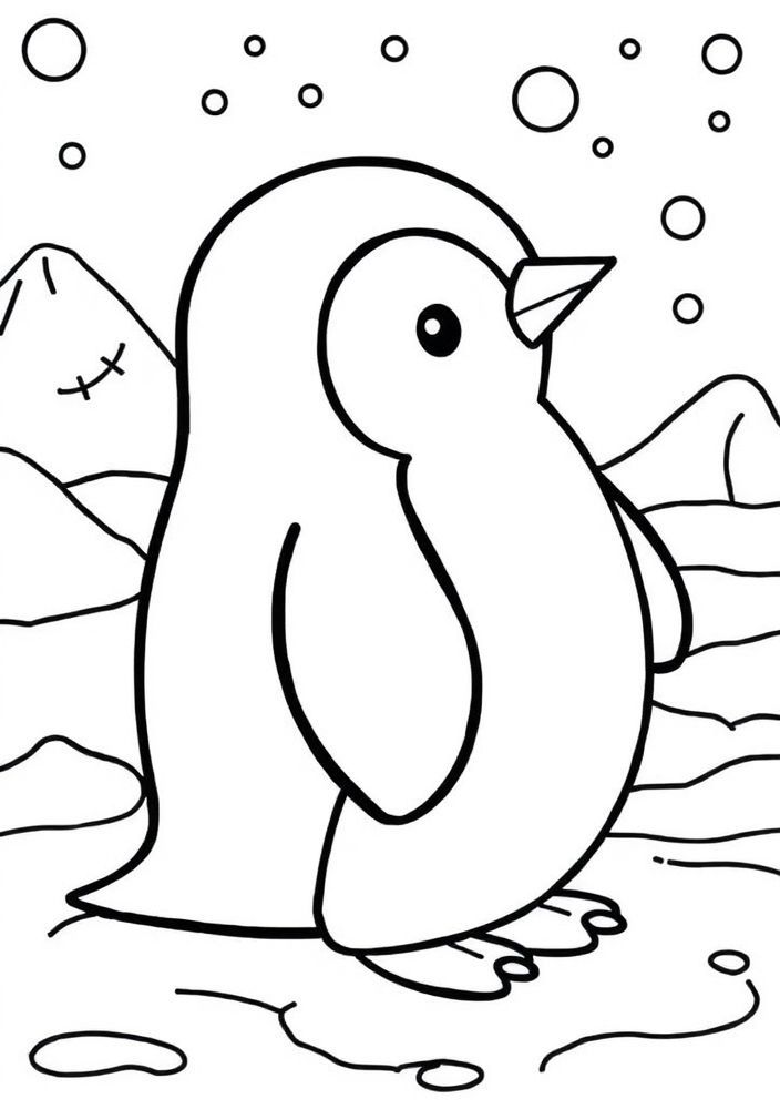 Desenho de Pinguim Bonitinho para colorir