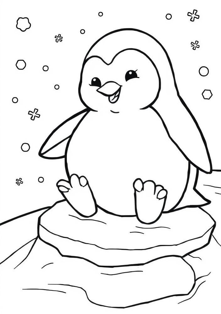 Desenho de Pinguim Fofo para colorir