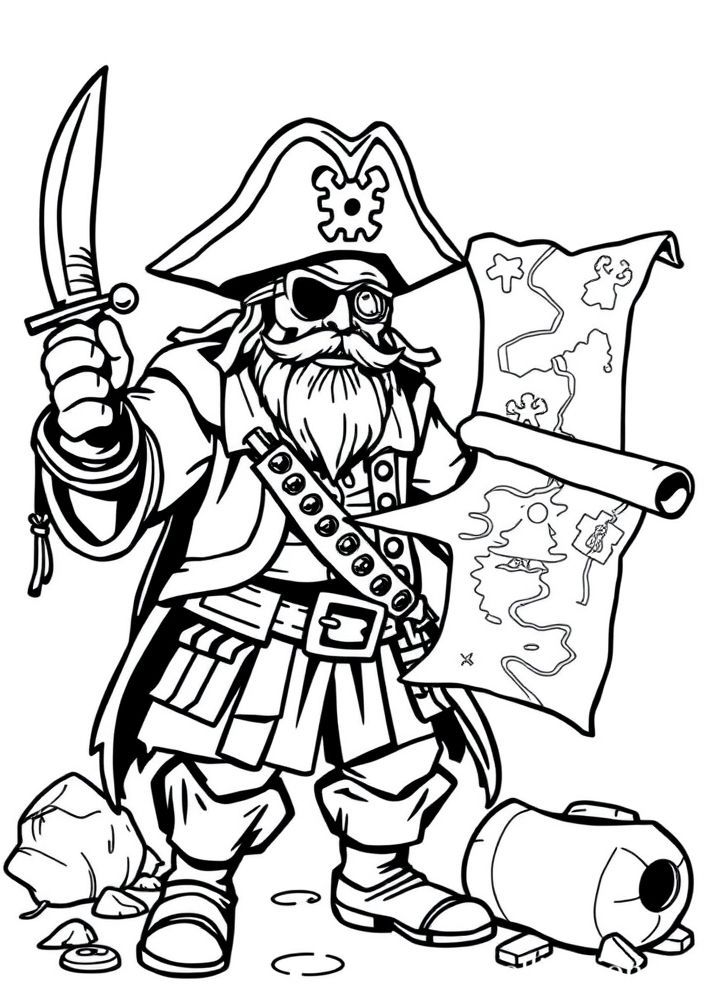 Desenho de Pirata para colorir