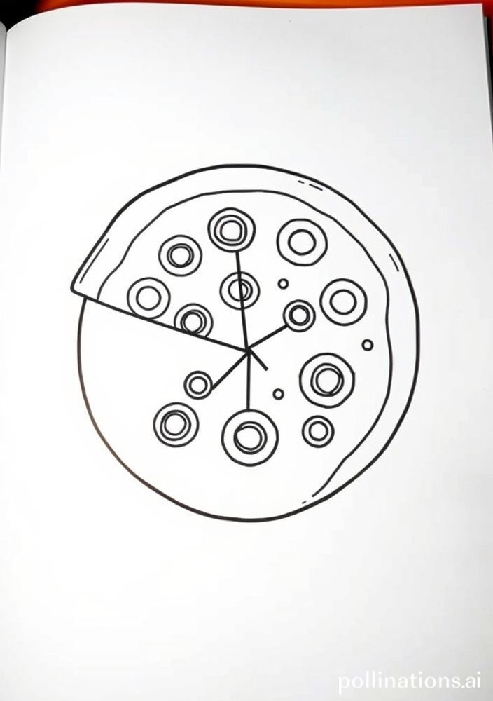 Desenho de Pizza divertida para colorir