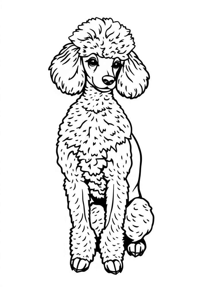 Desenho de Poodle Elegante para colorir