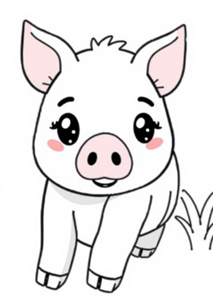 Desenho de Porquinho do Minecraft para colorir