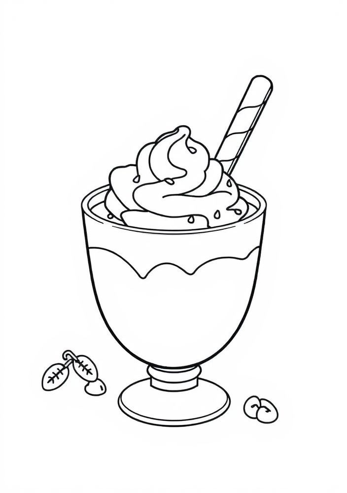 Desenho de Pudding de chocolate para colorir