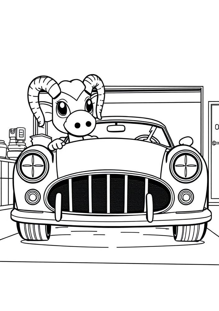 Desenho de Ramone, o carro de pinturas para colorir