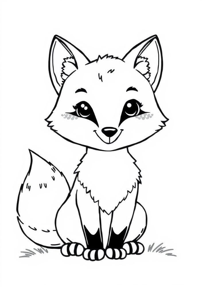 Desenho de Raposa Cativante para Colorir