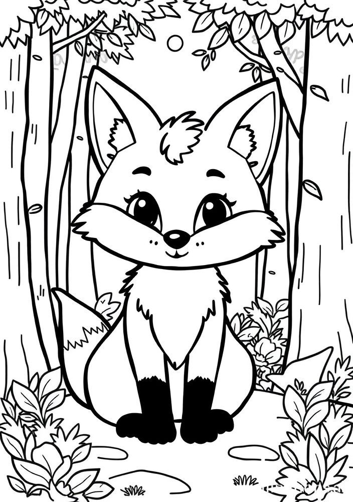 Desenho de Raposa Divertida para colorir