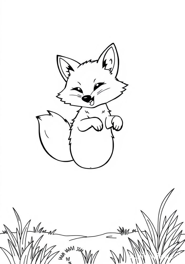 Desenho de Raposa Saltitante para Colorir