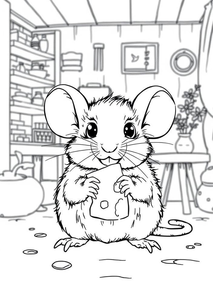 Desenho de Rato Curioso para colorir
