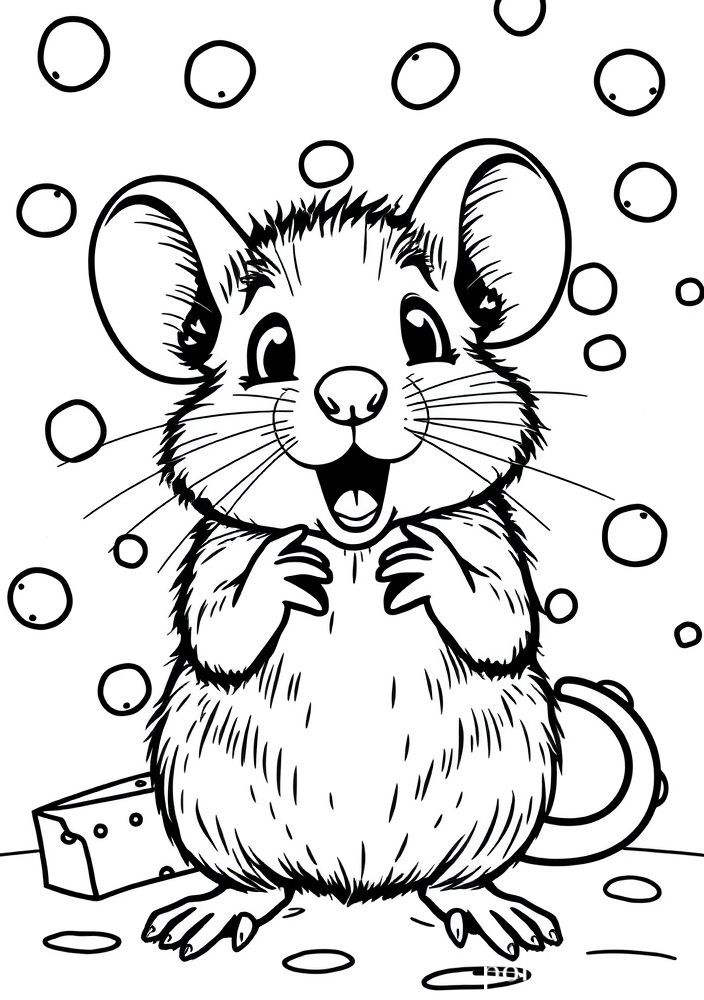 Desenho de Rato Surpreendido para Colorir